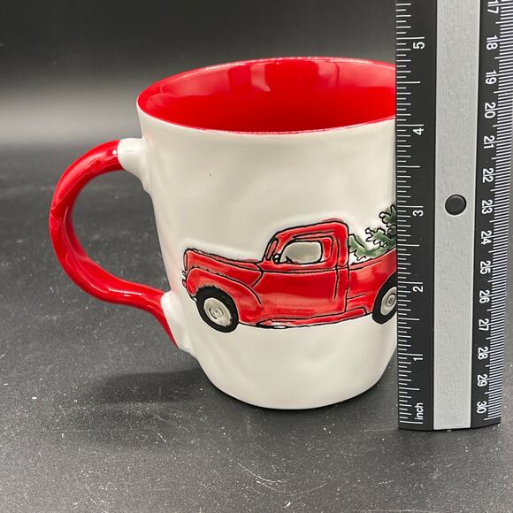 Christmas Coffee Mug Little Red Truck With A Tree Spectrum Designz 17 oz. EUC - Picture 7 of 7